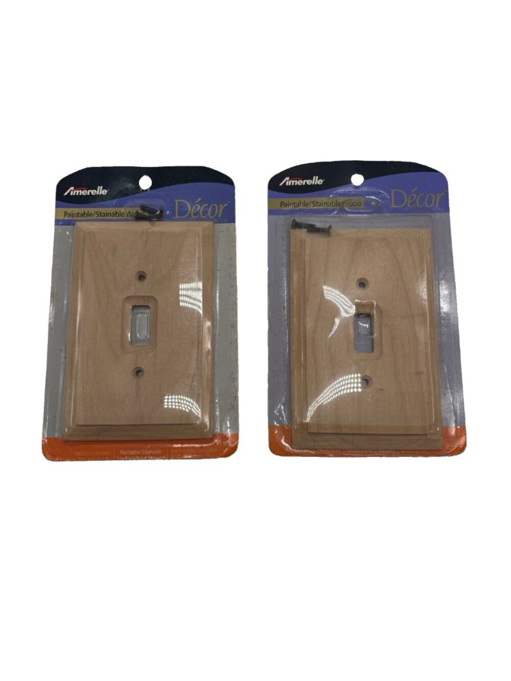 2 Amerelle Decor Unfinished Wood Single Toggle Switch Plate Wall Plate 180T New